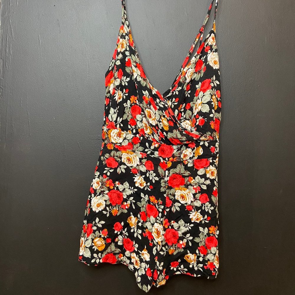 Black Floral Romper